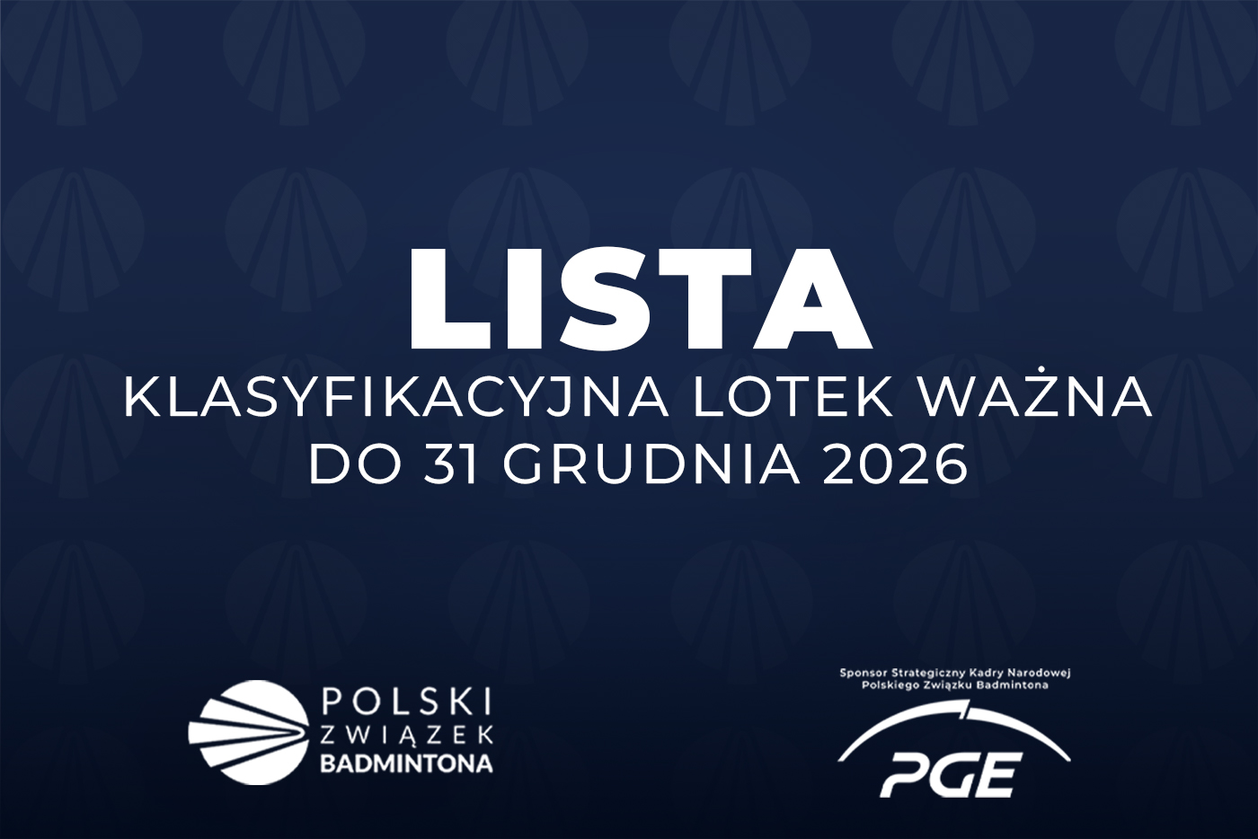 Lista klasyfikacyjna lotek ważna do 31 grudnia 2026