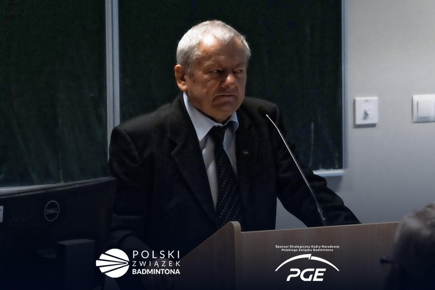 Złota odznaka Polskiego Związku Badmintona dla Pana Krzysztofa Hodura